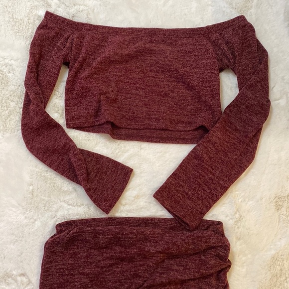 Fashion Nova Burgundy Top & Skirt Set - Picture 8 of 8